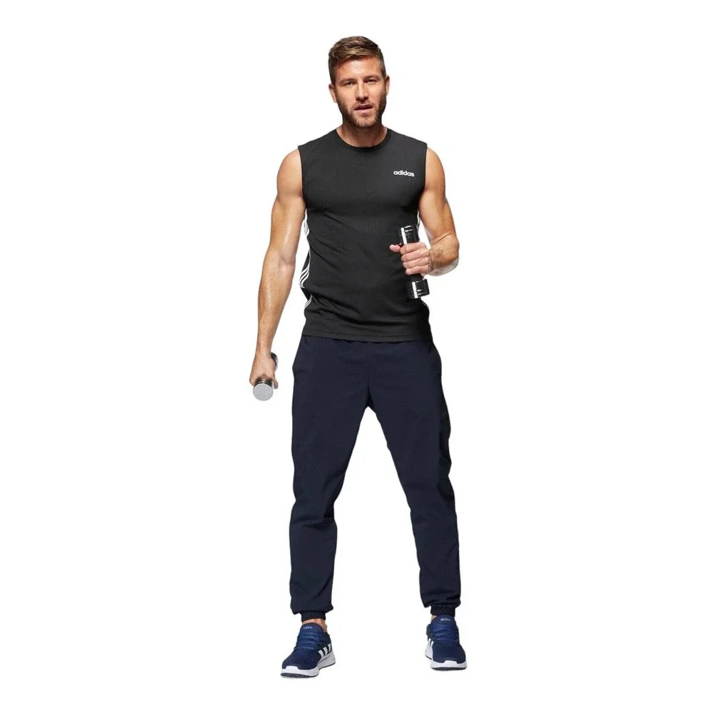 Adidas‎ Mens Essentials 3-Stripe Tapered Joggers Navy Blue DQ3075